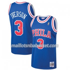 Maillot Homme Philadelphia 76ers Allen Iverson 3 Hardwood Classics Bleu Swingman